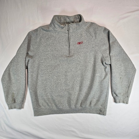 Reebok Other - Reebok Mens Quarter Zip Sweatshirt Gray Large‎ Pullover RBLK111704 Logo Fleece